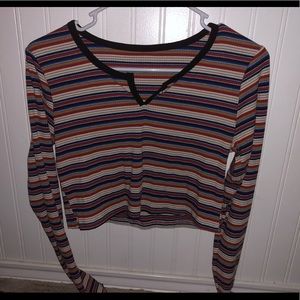 Stripped Cropped Shirt